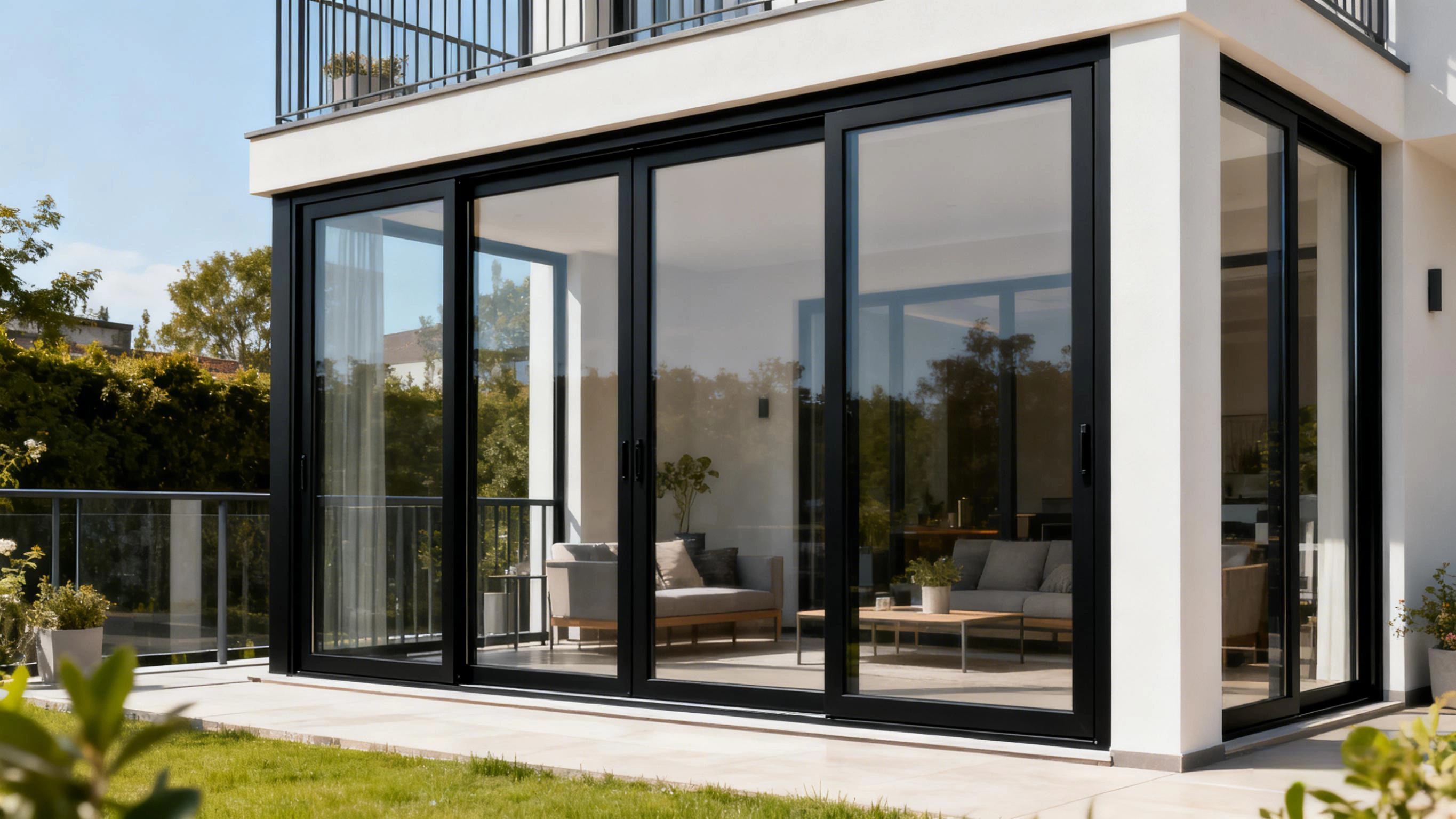 black upvc sliding doors