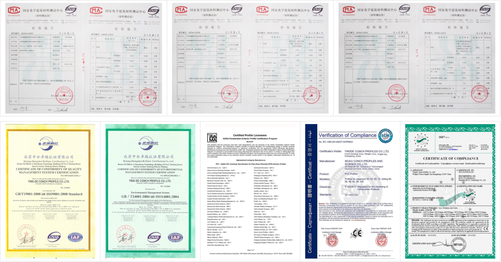 Vinyl Window Profiles certificate Vinyl Window Profiles certificate