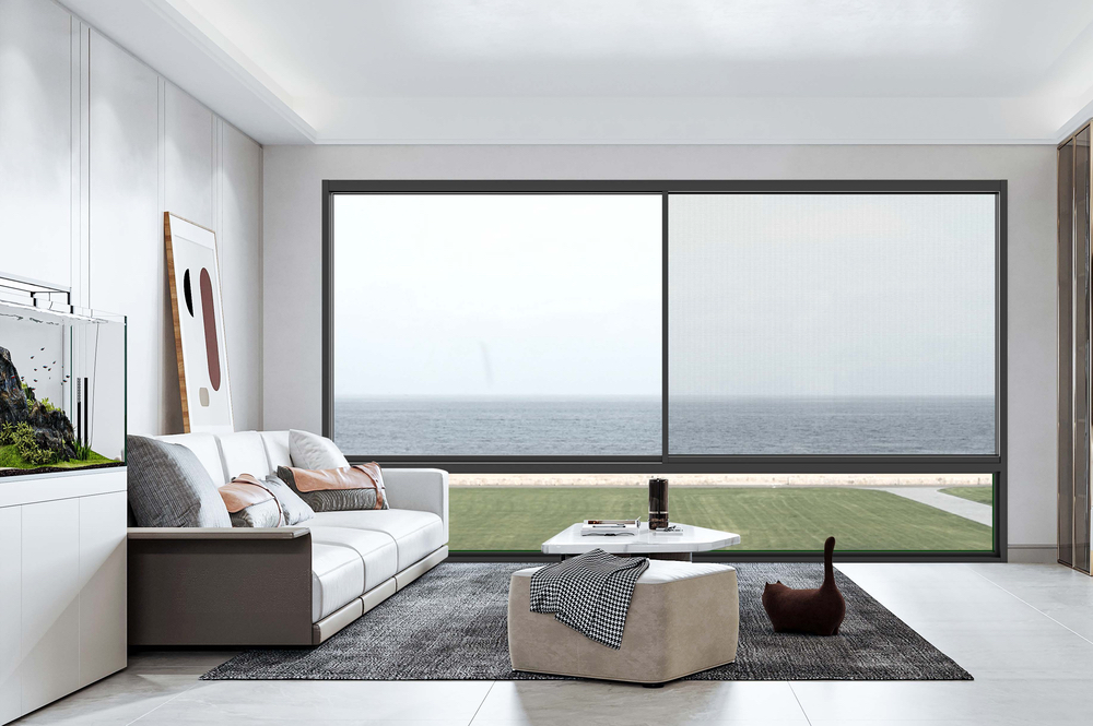 aluminium two track sliding window