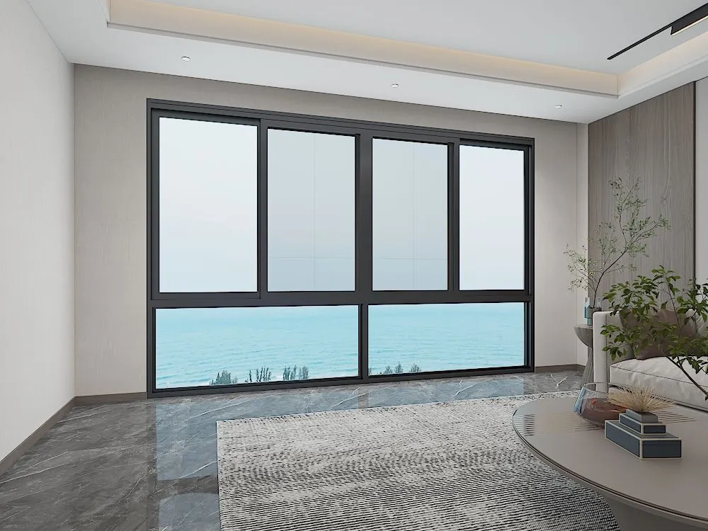 aluminium two track sliding window