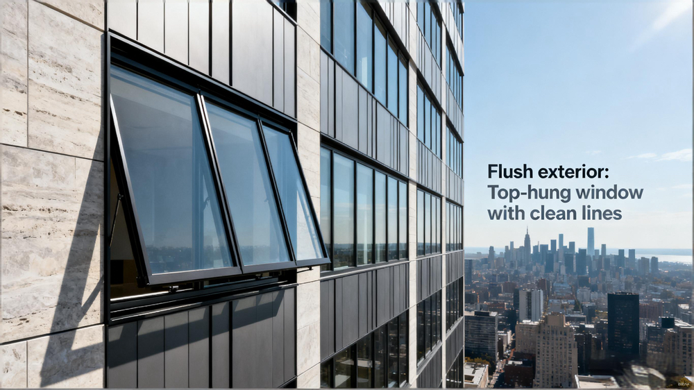 aluminum top hung window