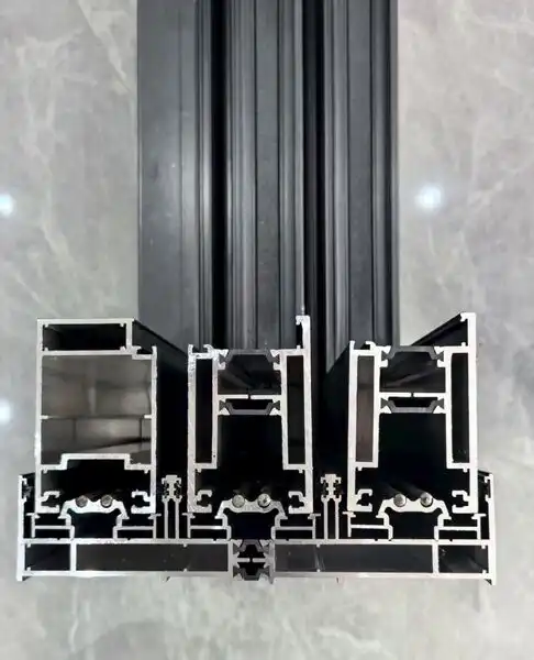 How do seals and gaskets in an aluminum sliding door profile prevent drafts?